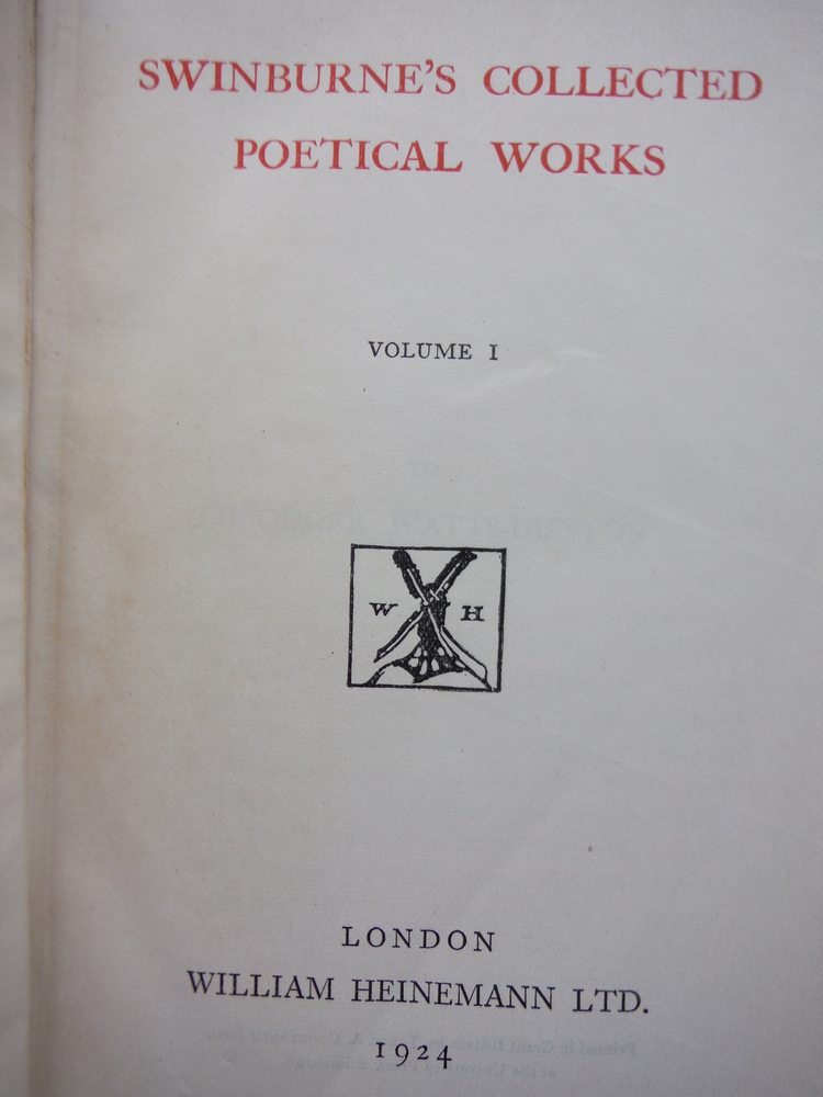 Image 2 of Swinburne's Collected Poetical Works: Volumes I and II