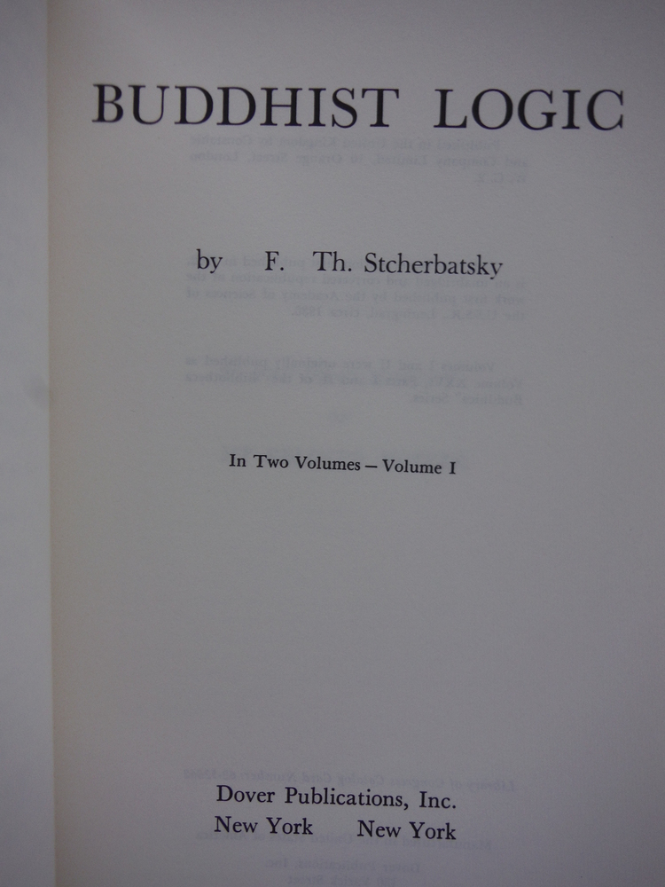 Image 2 of Buddhist Logic, 2 Vols.