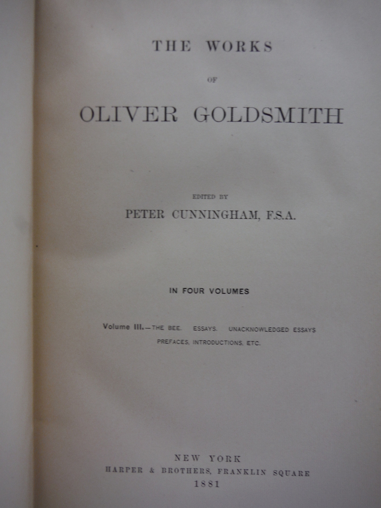Image 2 of The Works of Oliver Goldlsmith in Four Volumes