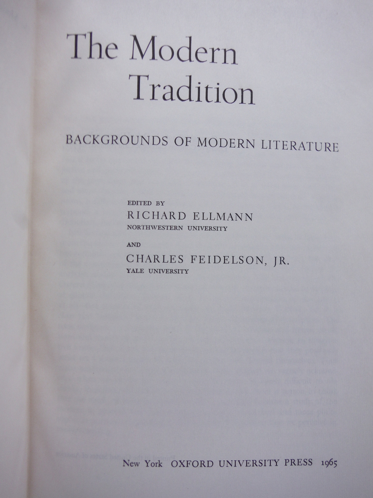 Image 1 of The Modern Tradition: Backgrounds of Modern Literature