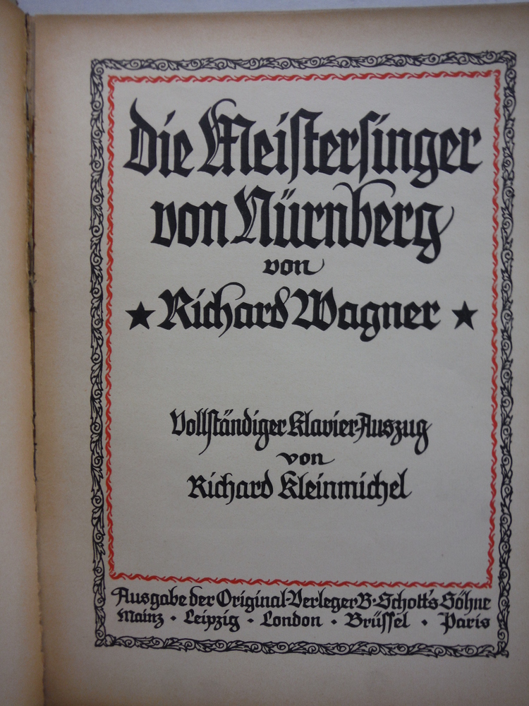 Image 1 of Die Meistersinger von Nurnberg Vollstandiger Klavier-Auszug von Karl Klindworth