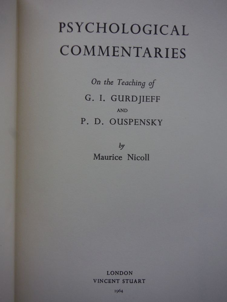 Image 1 of Psychological Commentaries on the Teaching of G.I. Gurdjieff and P.D. Ouspensky,