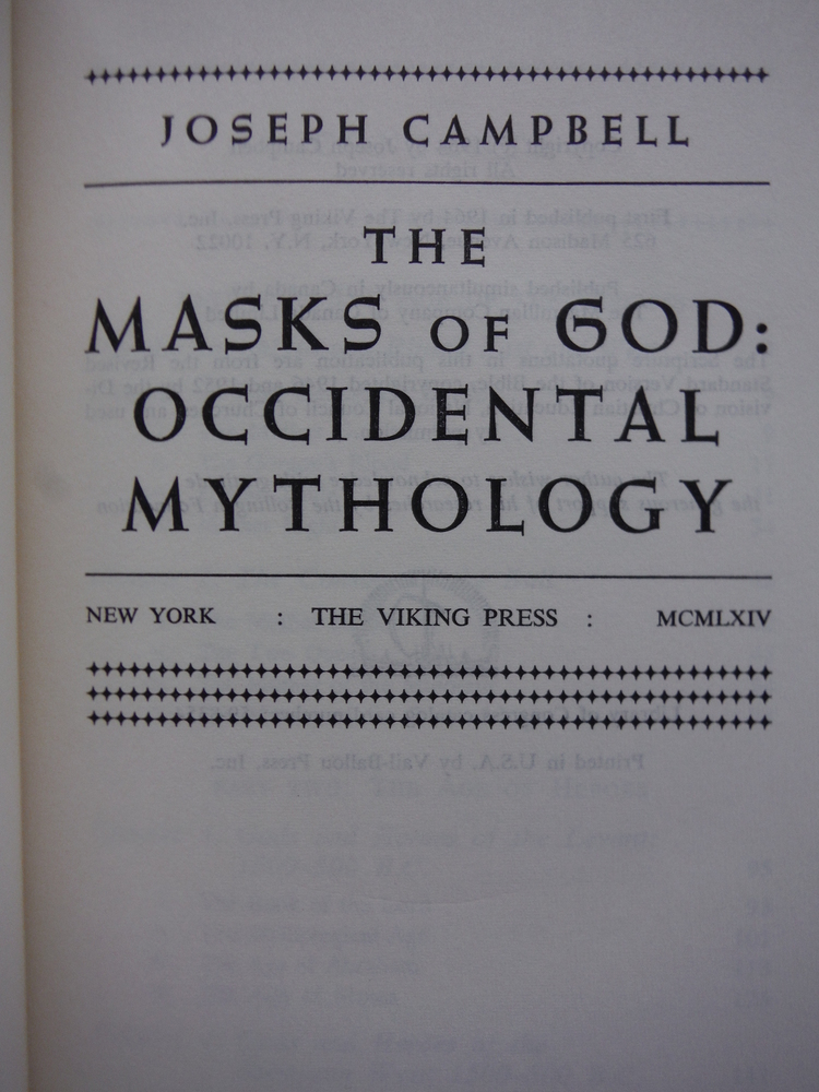 Image 1 of Masks of God Occidental Mythology 1st Edition