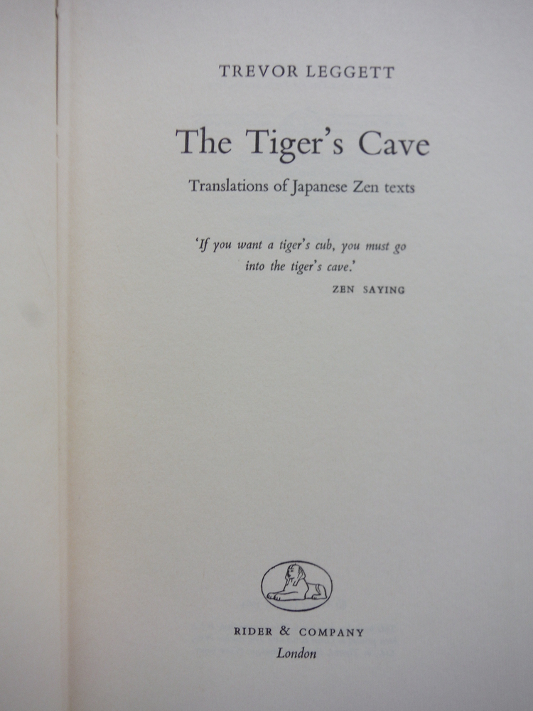 Image 1 of The Tiger's Cave: Translations of Japanese Zen Texts
