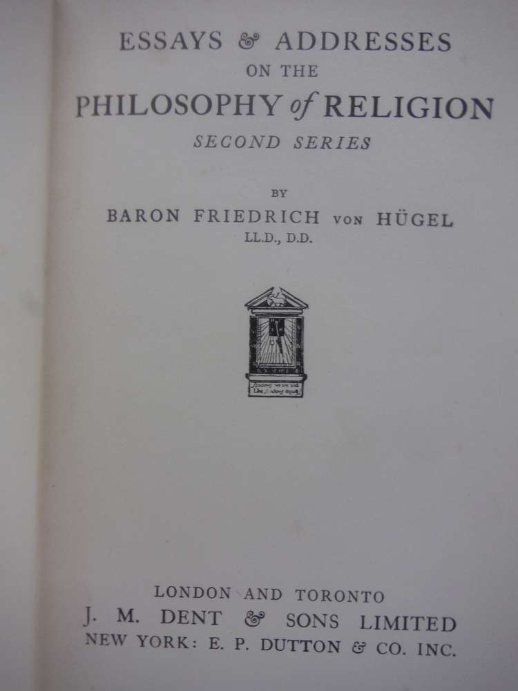 Image 1 of Essays & Addresses On The Philosophy Of Religion: Second Series