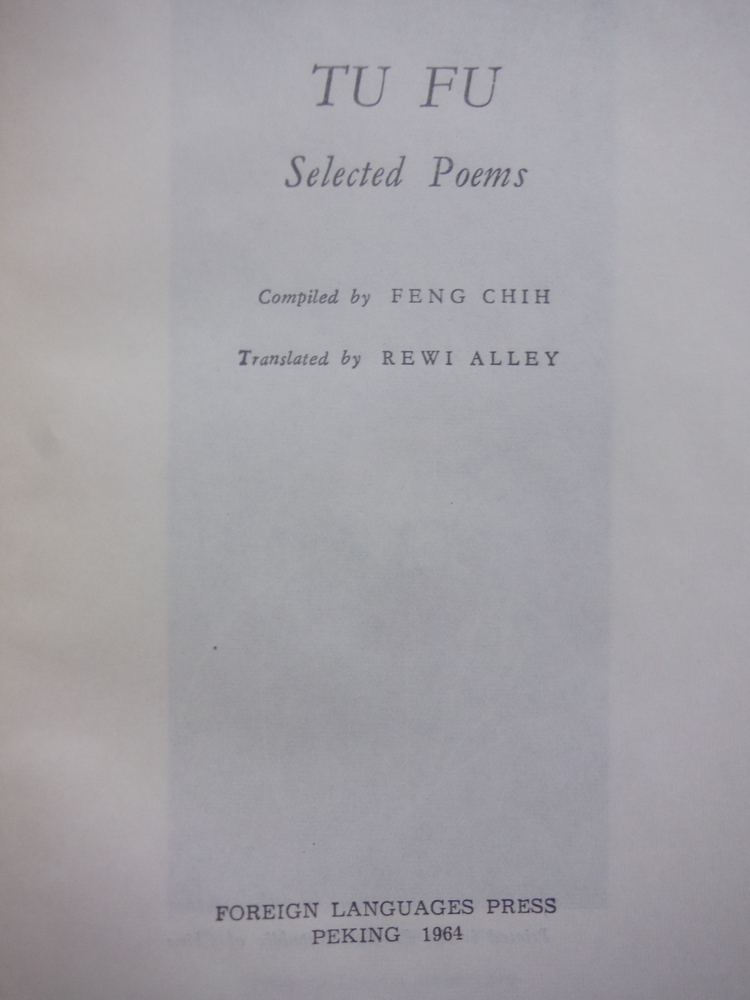 Image 1 of Tu Fu: Selected Poems