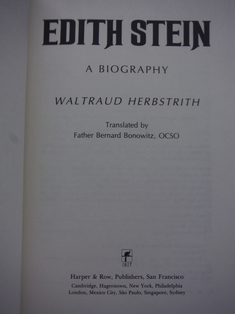 Image 1 of Edith Stein: A Biography/the Untold Story of the Philosopher and Mystic Who Lost