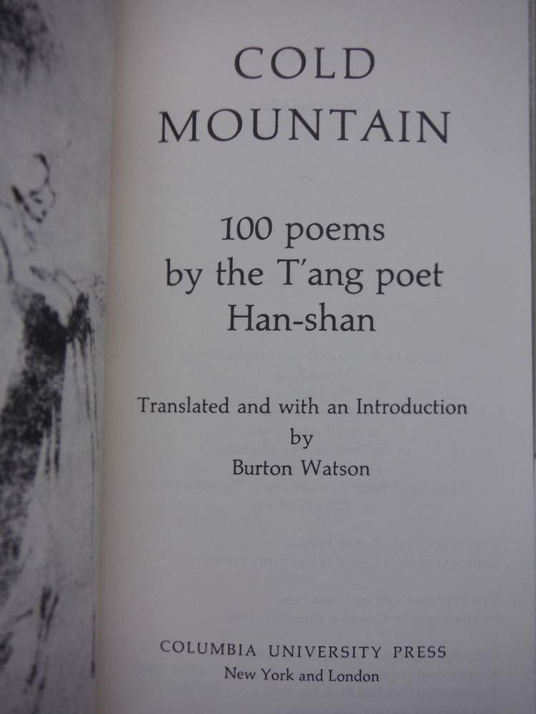 Image 1 of Cold Mountain: 100 Poems by the T'ang Poet Han-shan