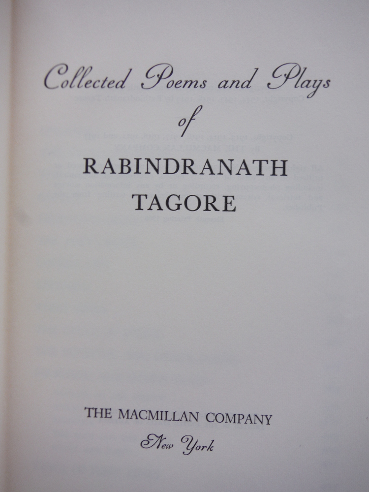 Image 1 of The Collected Poems and Plays of Rabindranath Tagore