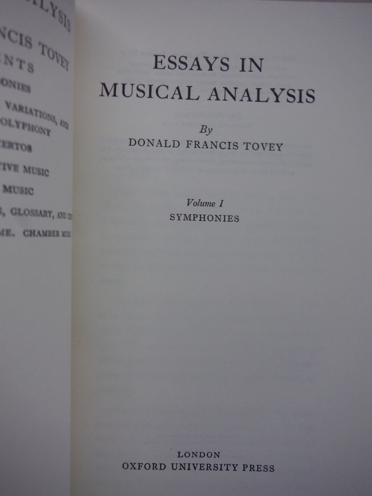 Image 1 of Essays in Musical Analysis  (6 Vols)