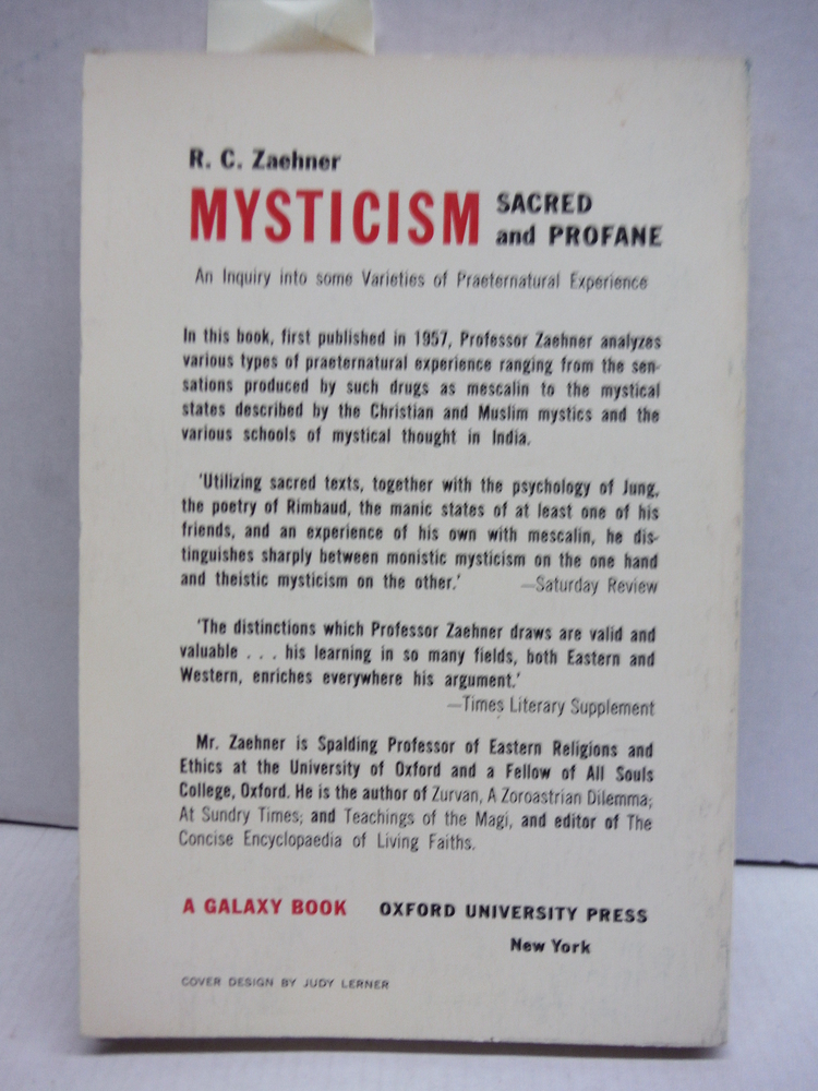 Image 1 of Mysticism, Sacred and Profane: An Inquiry into some Varieties of Praeternatural 