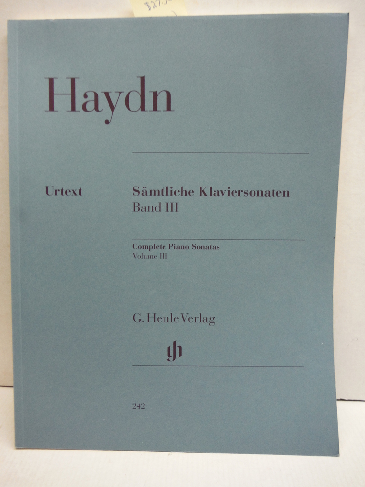 Image 0 of Complete Piano Sonatas Volumeiii (Haydn) Samtliche Klaviersonaten (English, Fren