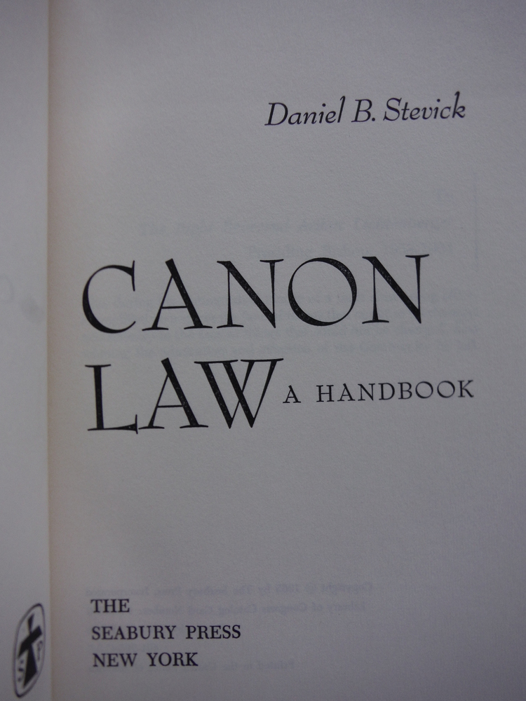 Image 1 of Canon Law A handbook