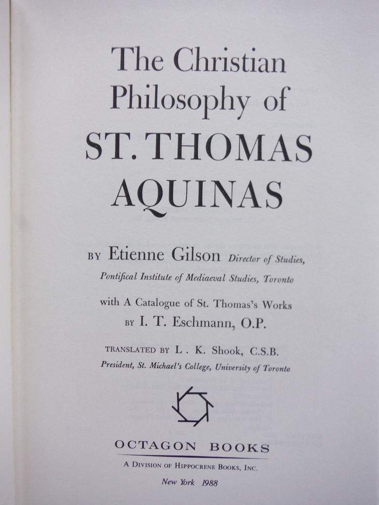 Image 1 of The Christian Philosophy of Saint Thomas Aquinas