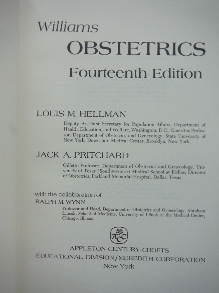 Image 1 of Williams Obstetrics: Fourteenth Edition