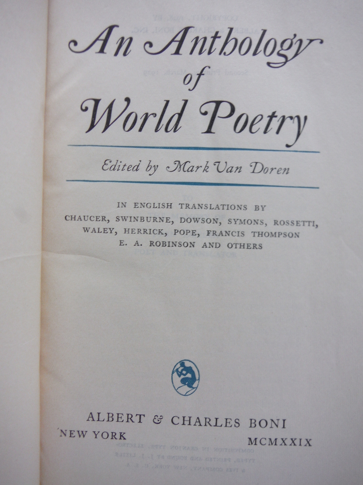 Image 1 of An Anthology of World Poetry