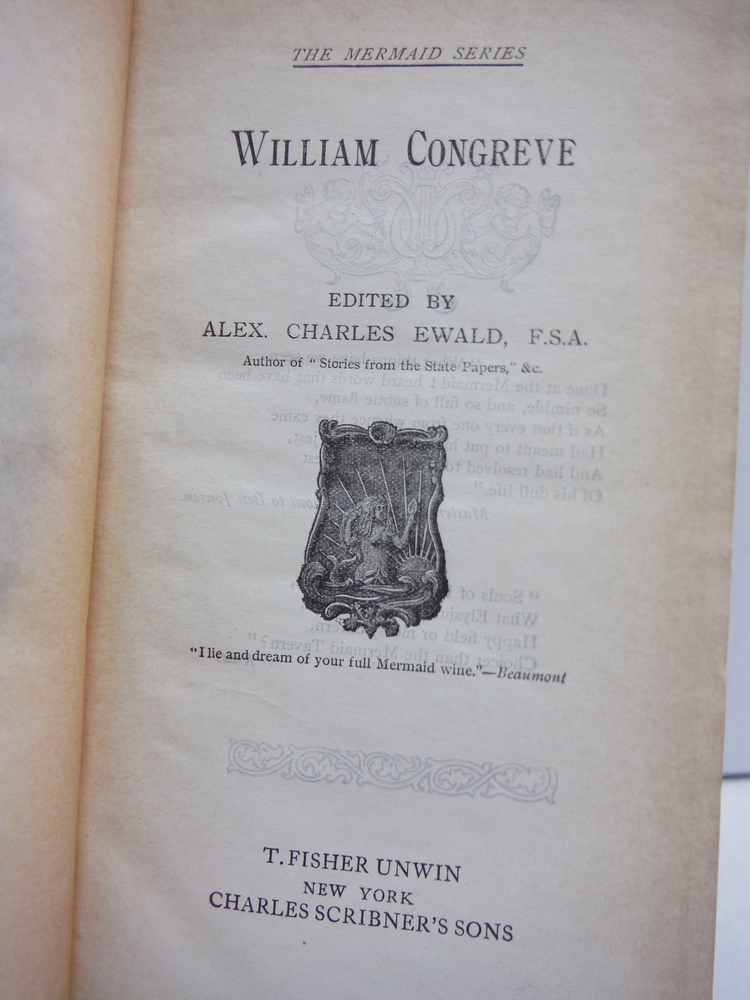 Image 1 of William Congreve / edited by Alex. Charles Ewald