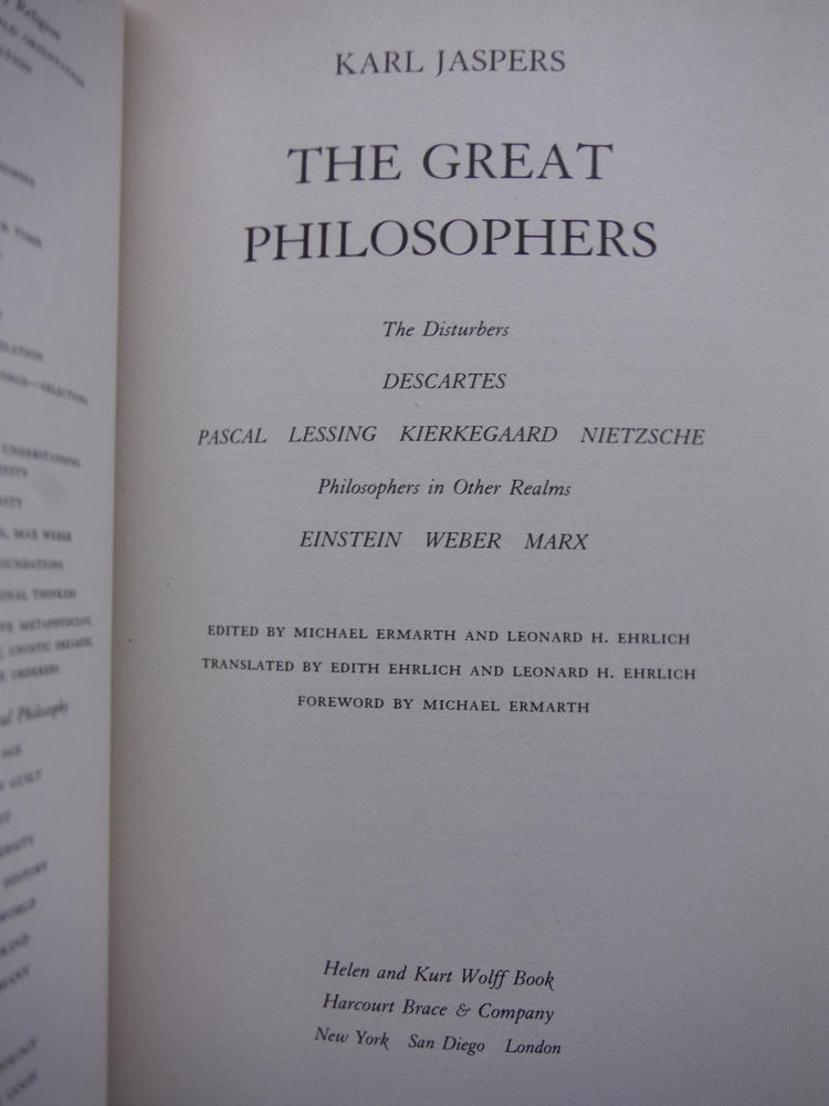 Image 1 of Great Philosophers Volume 4: Descartes, Pascal, Lessing, Kierkegaard, Nietzsche,