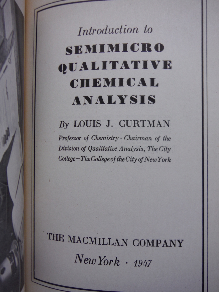 Image 1 of Introduction to Semimicro Qualitative Chemical Analysis