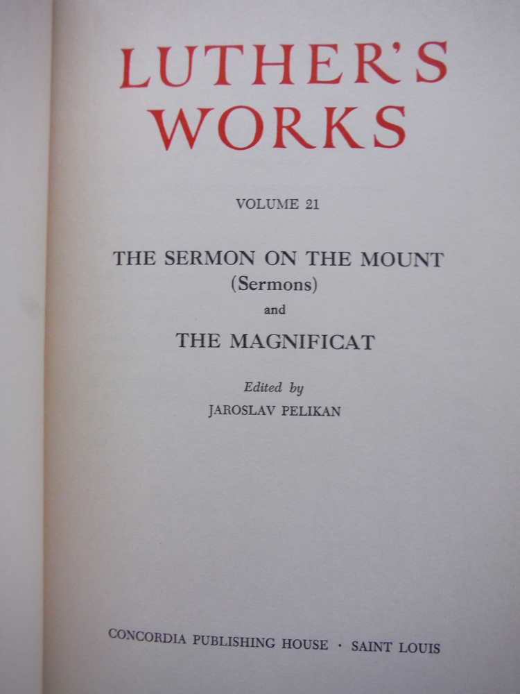 Image 1 of Luther's Works Volume 21 The Sermon on the Mount (Sermons) and The Magnificat