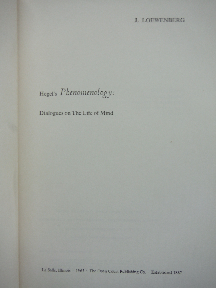 Image 1 of Hegel's Phenomenology: Dialogues on the Life of Mind
