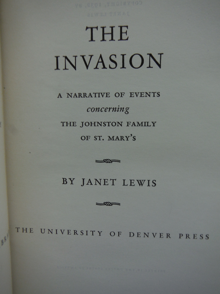 Image 1 of The invasion;: A narrative of events concerning the Johnston family of St. Mary'