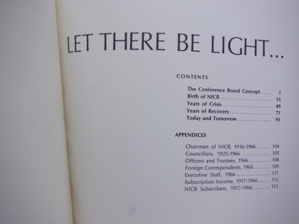Image 1 of Let There Be Light... the Conference Board's first 50 years of Service