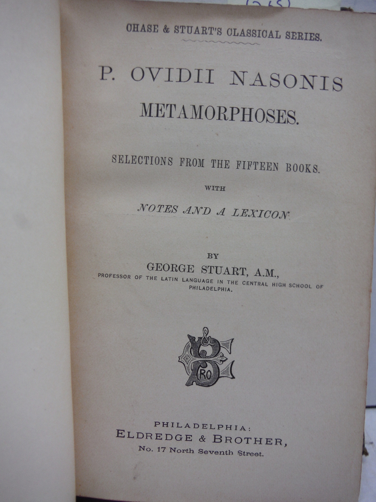 Image 1 of P. Ovidii Nasonis Metamorphoses (Chase & Stuart's Classical Series)