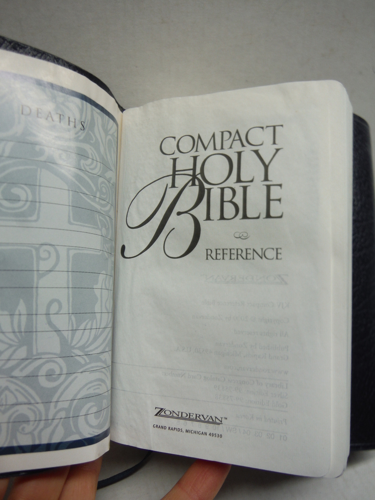 Image 2 of KJV Holy Bible Compact Reference, Silver Edition Button Flap