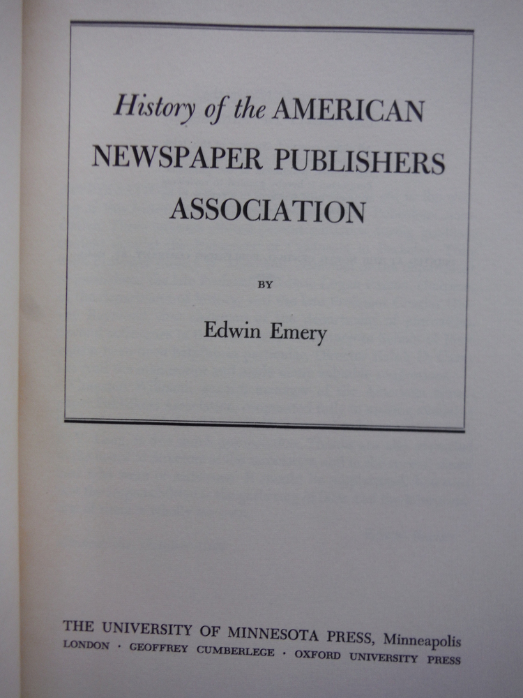 Image 1 of History of the American Newspaper Publishers Association