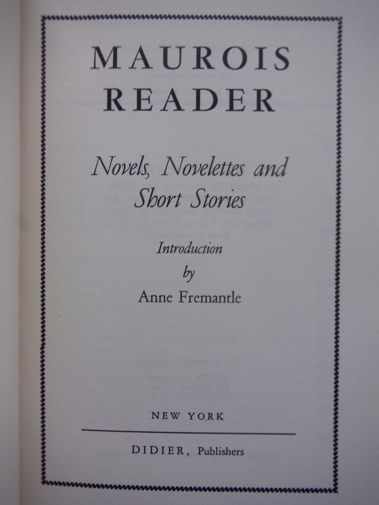 Image 1 of Maurois Reader: Novels, novelettes and short stories