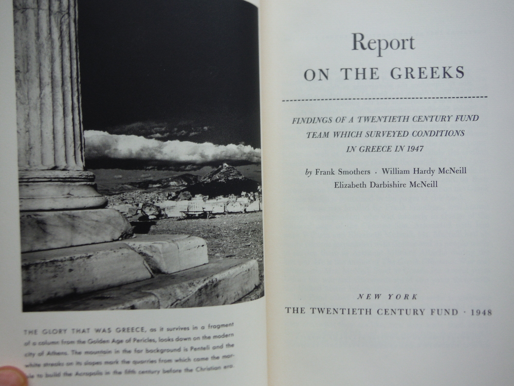 Image 1 of Report on the Greeks: Findings of a Twentieth Century Fund team which surveyed c