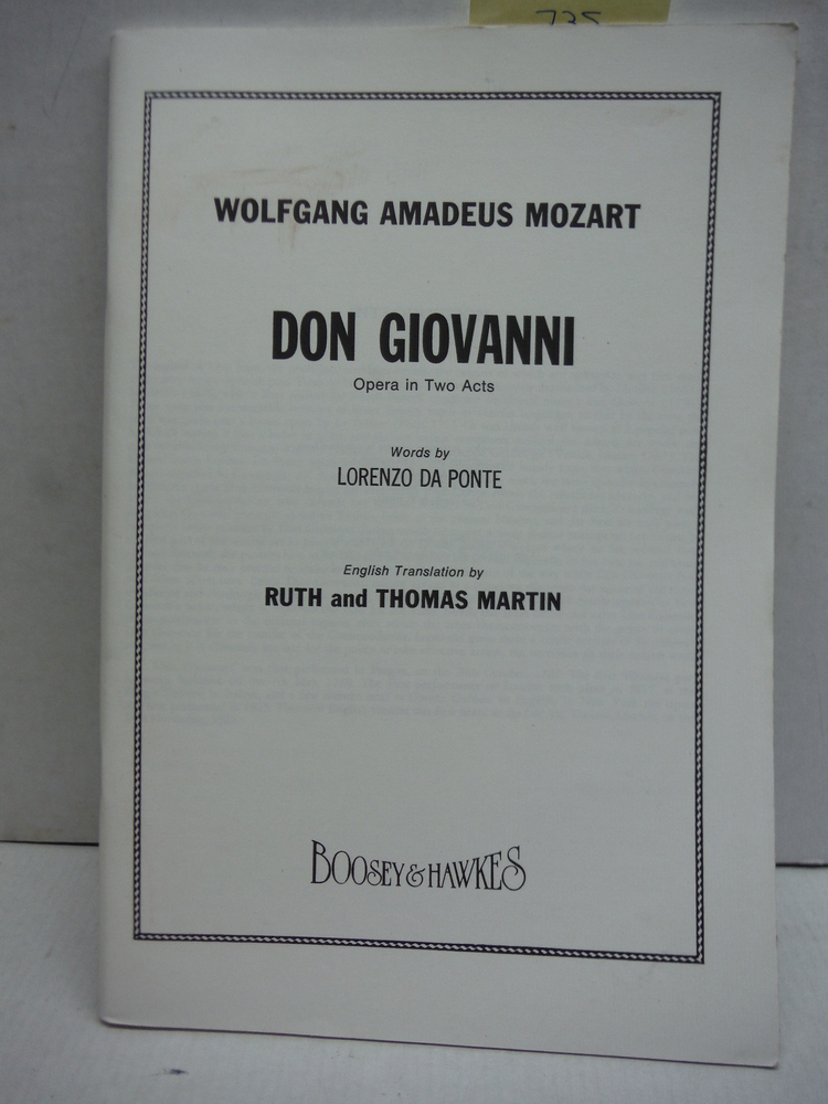 Don Giovanni Opera in Two Acts