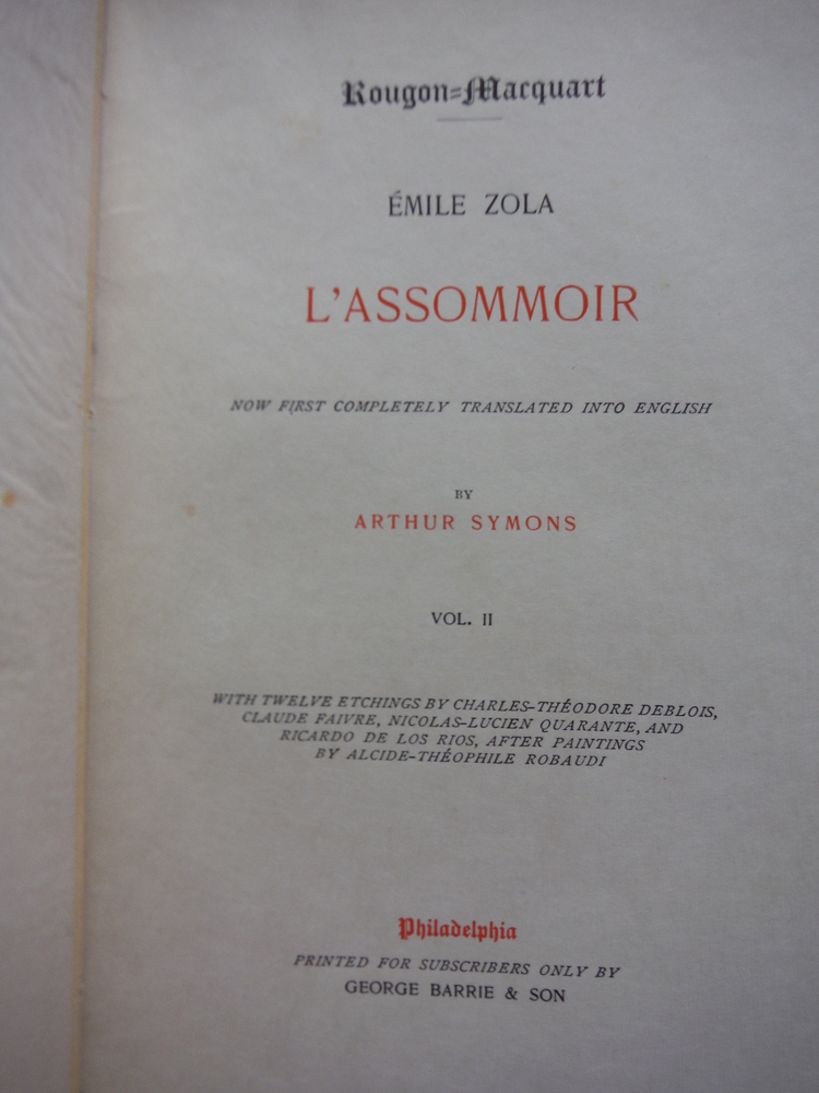 Image 2 of Rougon-Macquart of Emile Zola (11 of 12 volumes)