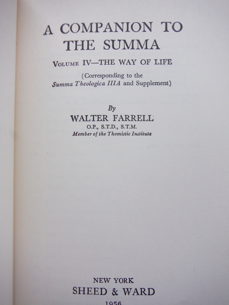 Image 1 of A Companion to the Summa IV: The Way of Life