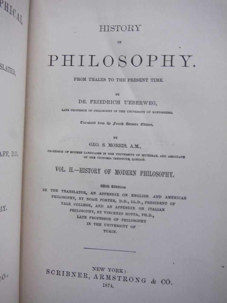 Image 4 of History of Philosophy from Thales to the Present Time (Two Vols.)