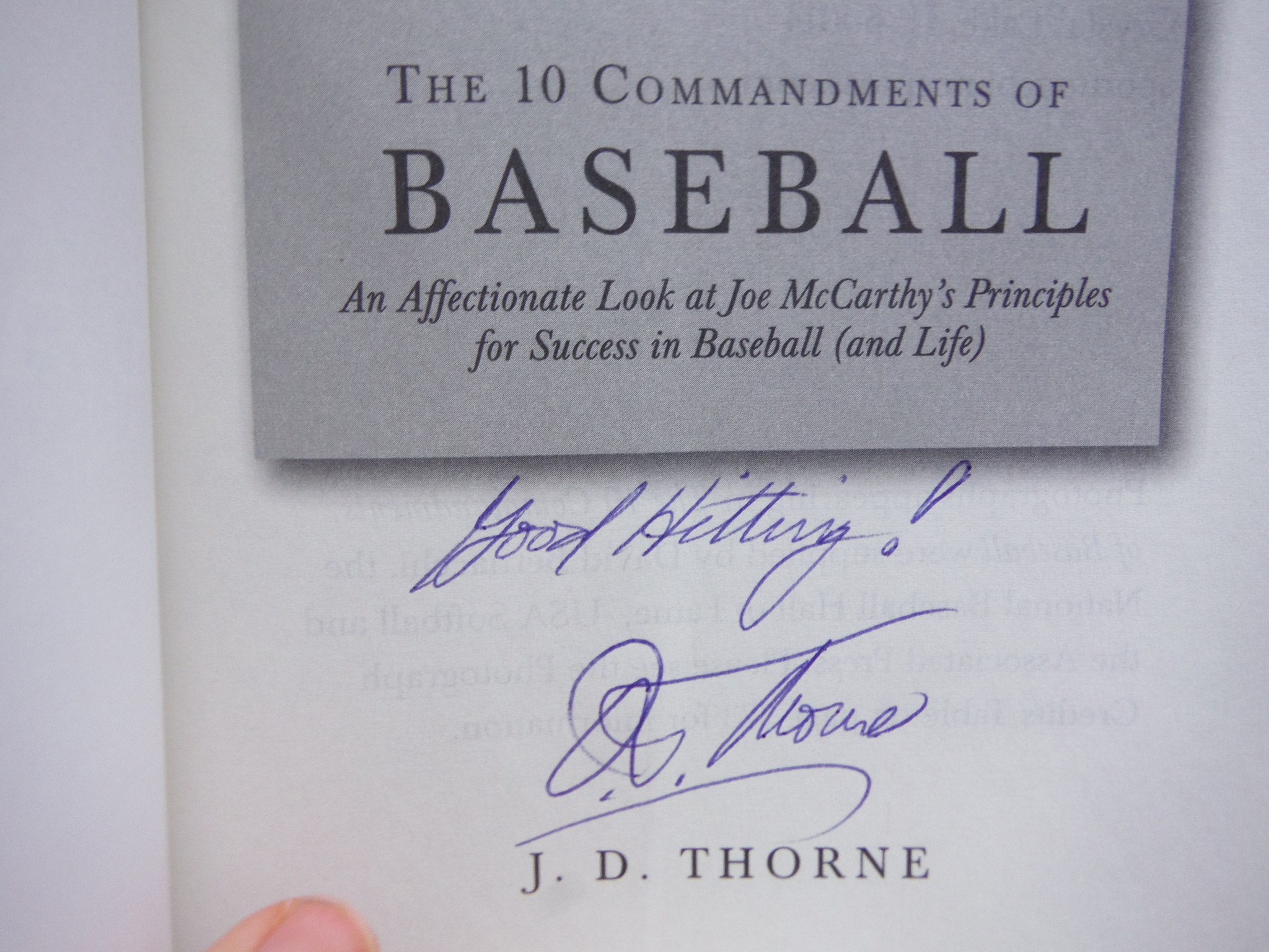 Image 1 of The 10 Commandments of Baseball: An Affectionate Look at Joe McCarty's Principle