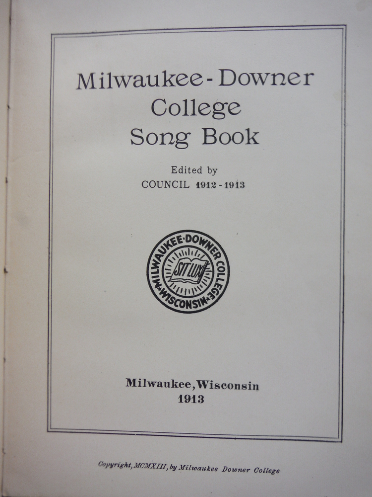 Image 1 of Milwaukee-Downer College Song Book