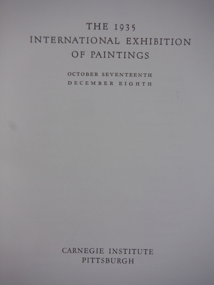 Image 1 of The 1935 International Exhibition of Paintings
