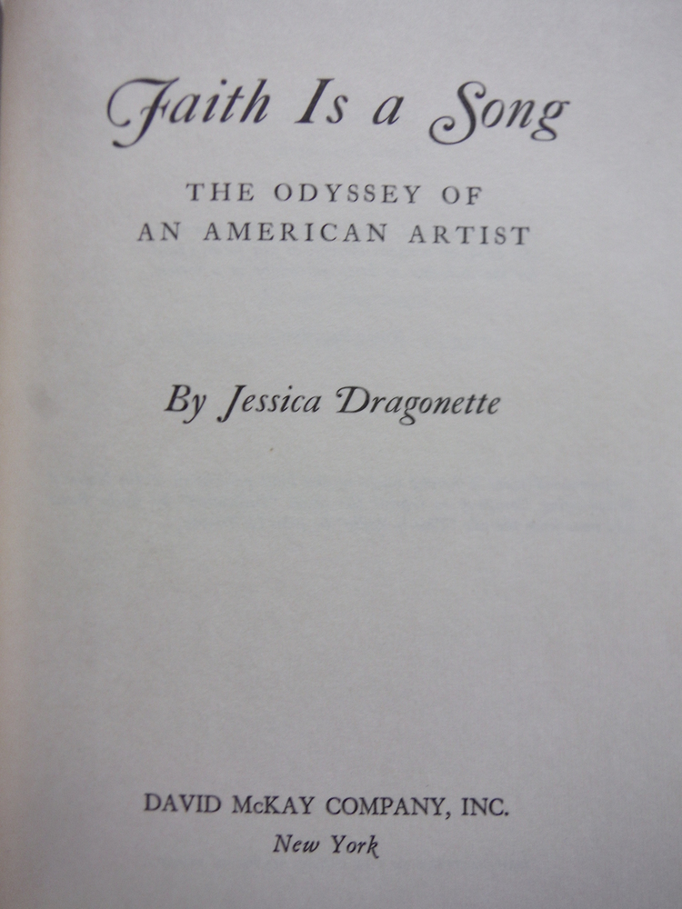 Image 2 of Faith Is a Song: The Odyssey of an American Artis ( Signed)t