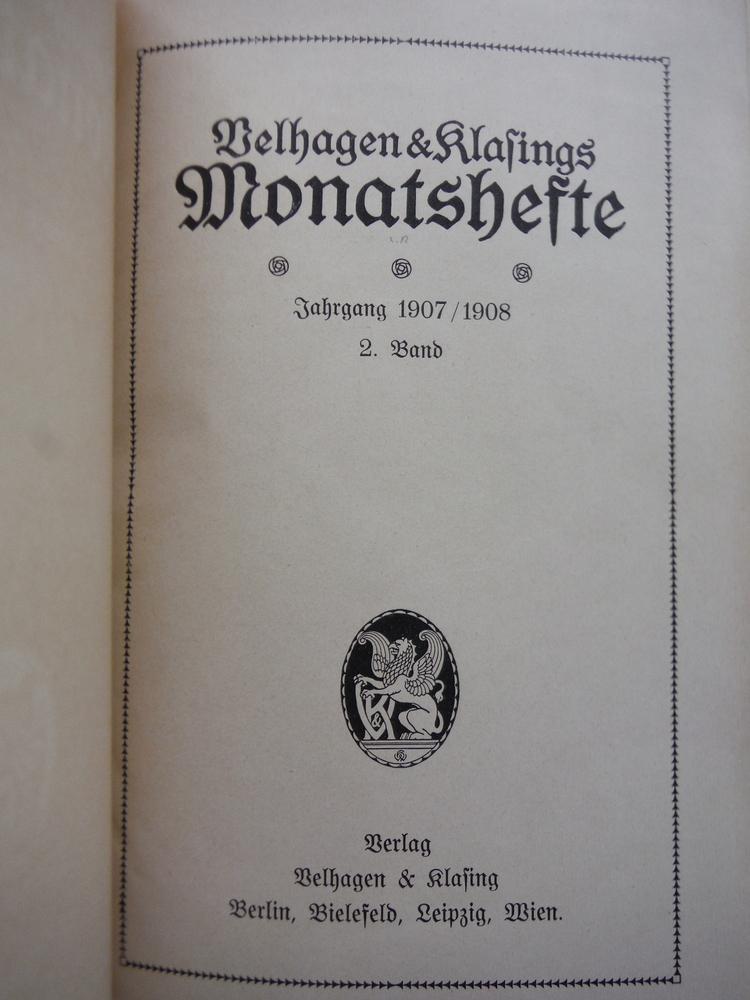 Image 1 of Velhagen & Klasings Monatshefte - XXII Jahrgang 1907/1908 -2. Band