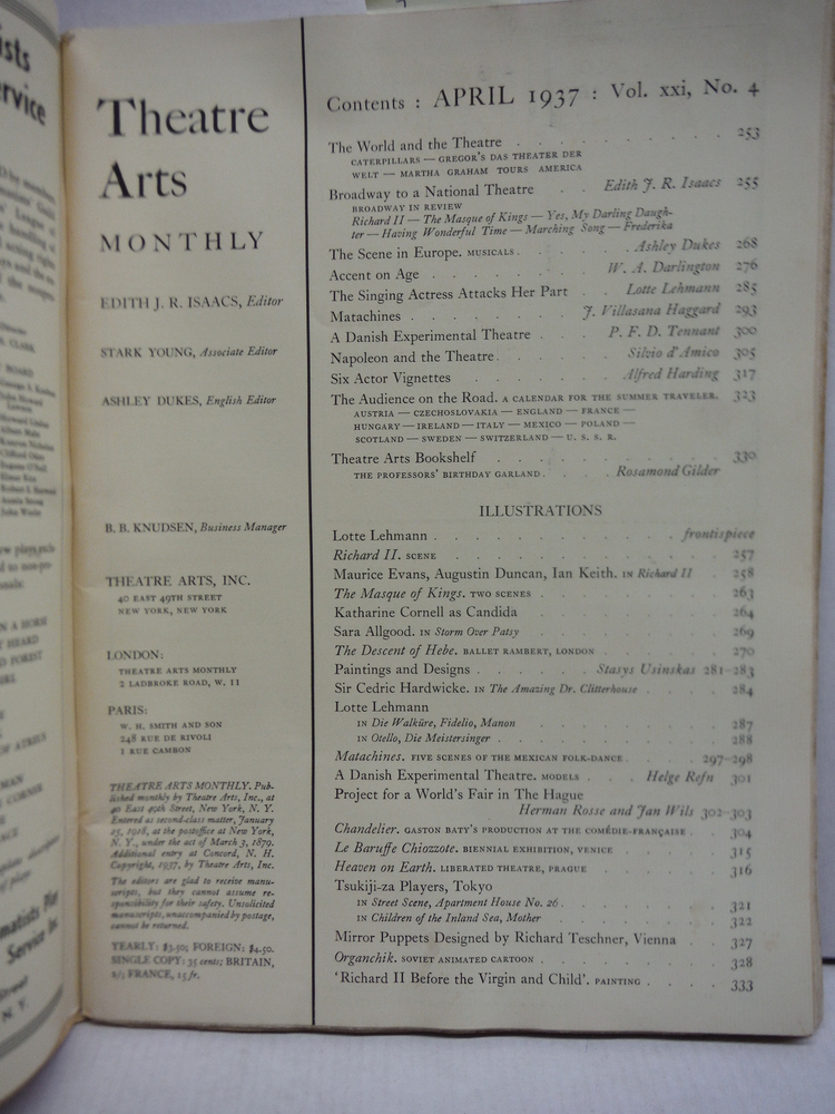 Image 1 of Theatre Arts Monthly April 1937 (vol. 21 no 4)