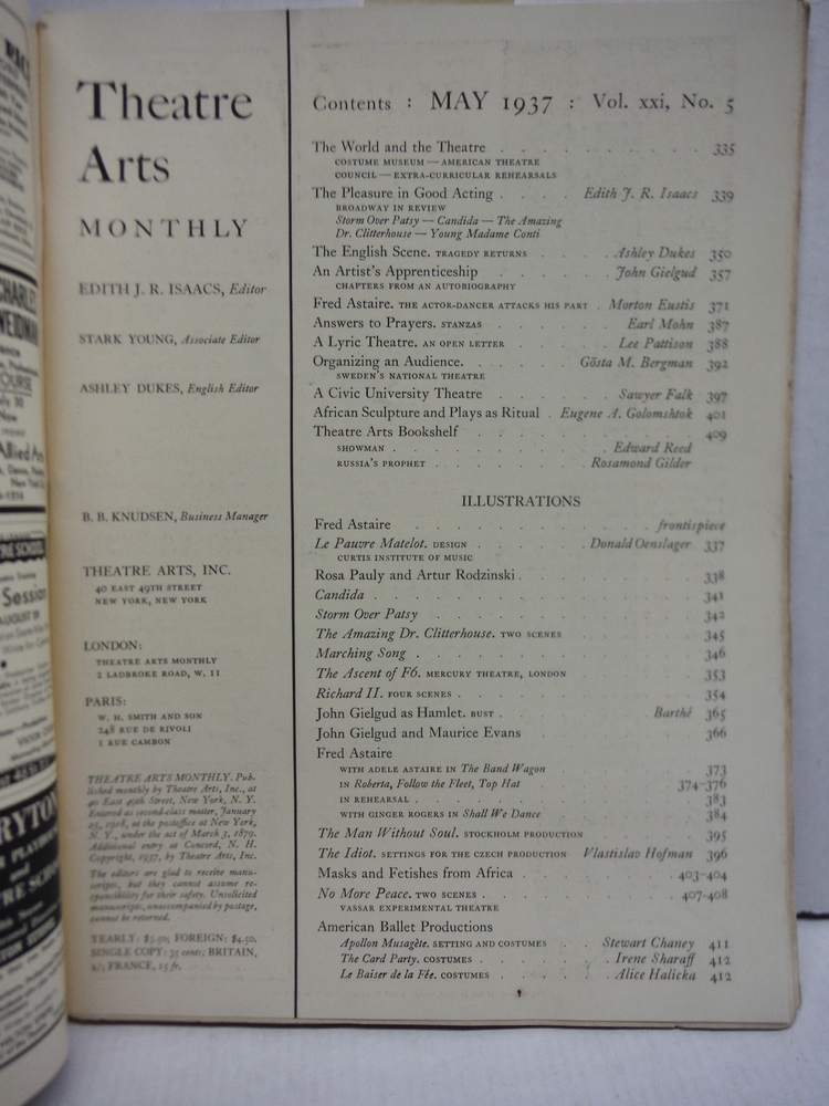 Image 1 of Theatre Arts Monthly May 1937
