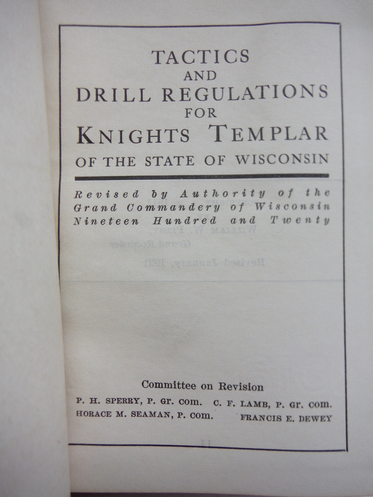 Image 1 of Tactics and Drill Regulations for Knights Templar of the State of Wisconsin