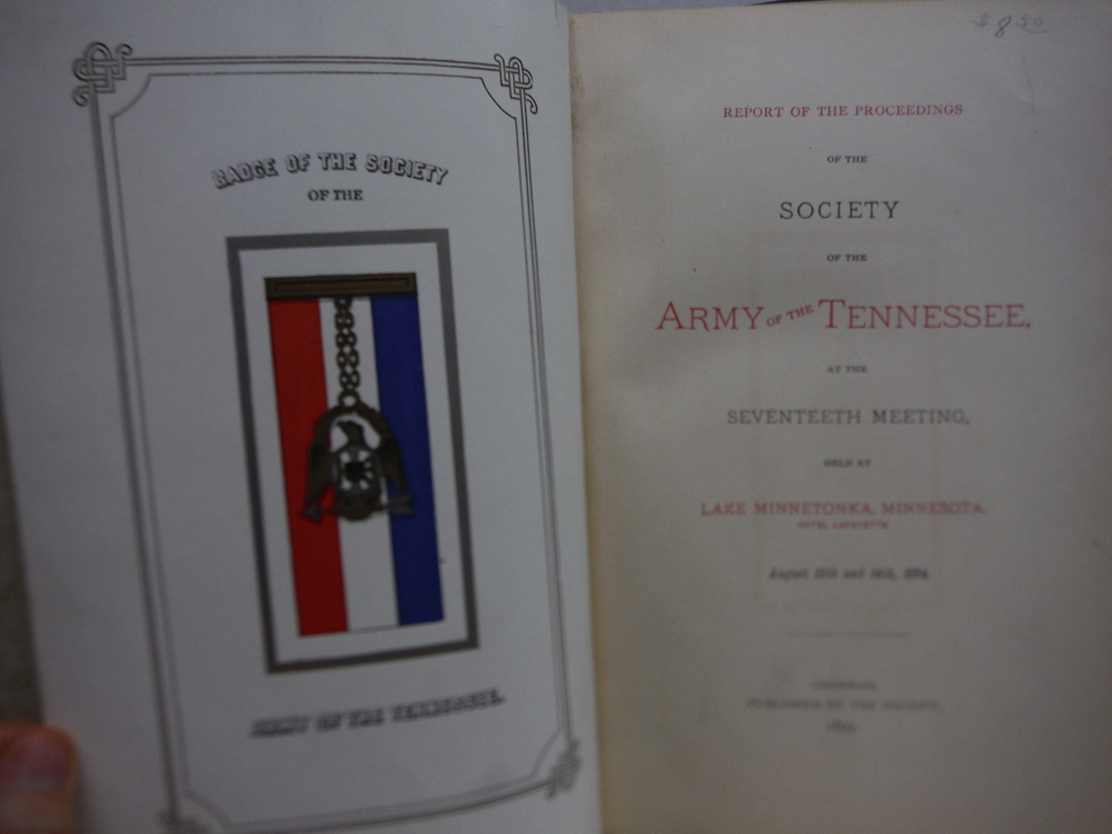 Image 1 of Report Of The Proceedings Of The Society Of The Army Of The Tennessee, At The Se