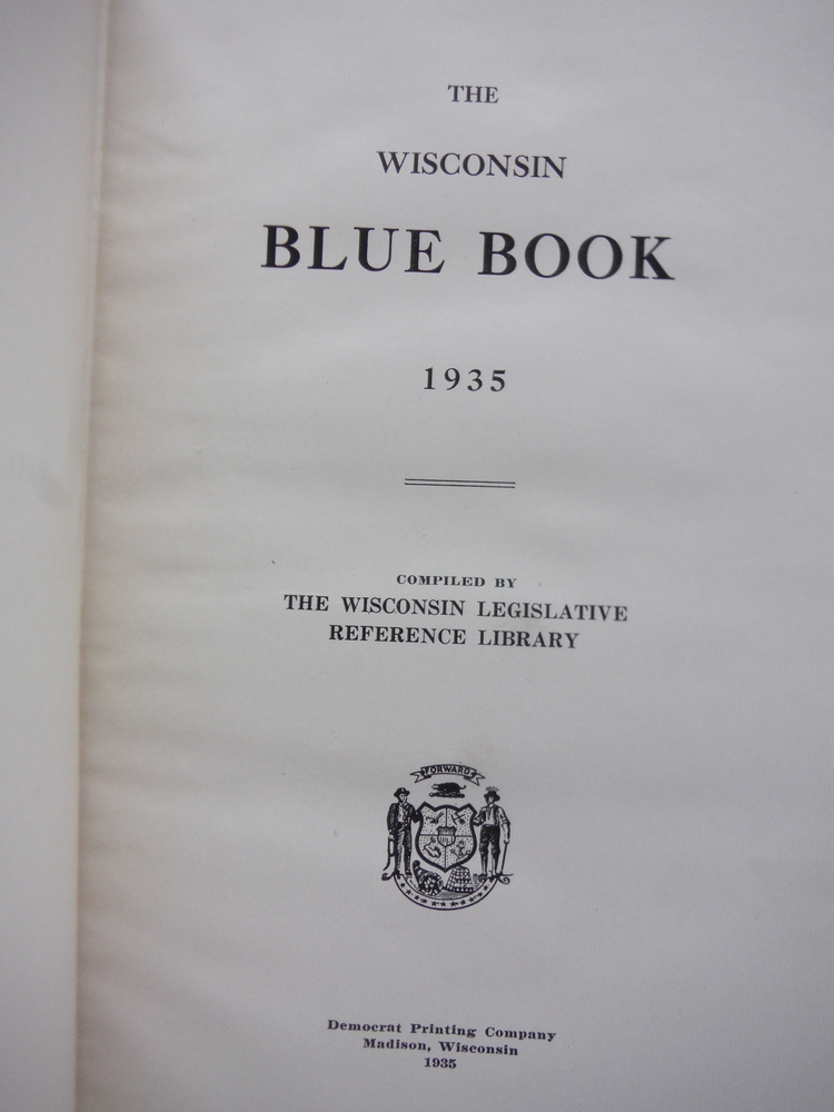 Image 1 of The Wisconsin Blue Book 1935