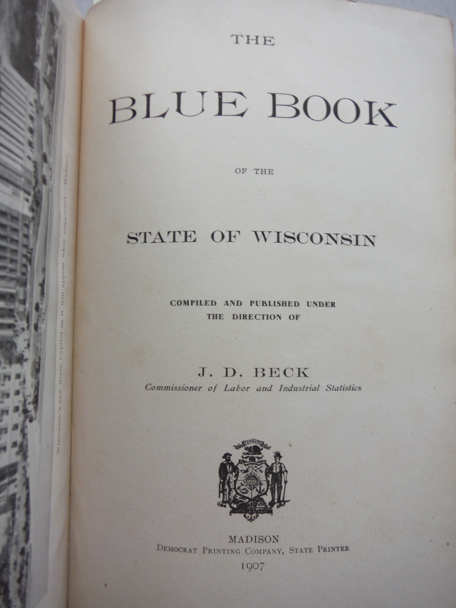 Image 1 of The Blue Book of the State of Wisconsin, 1907