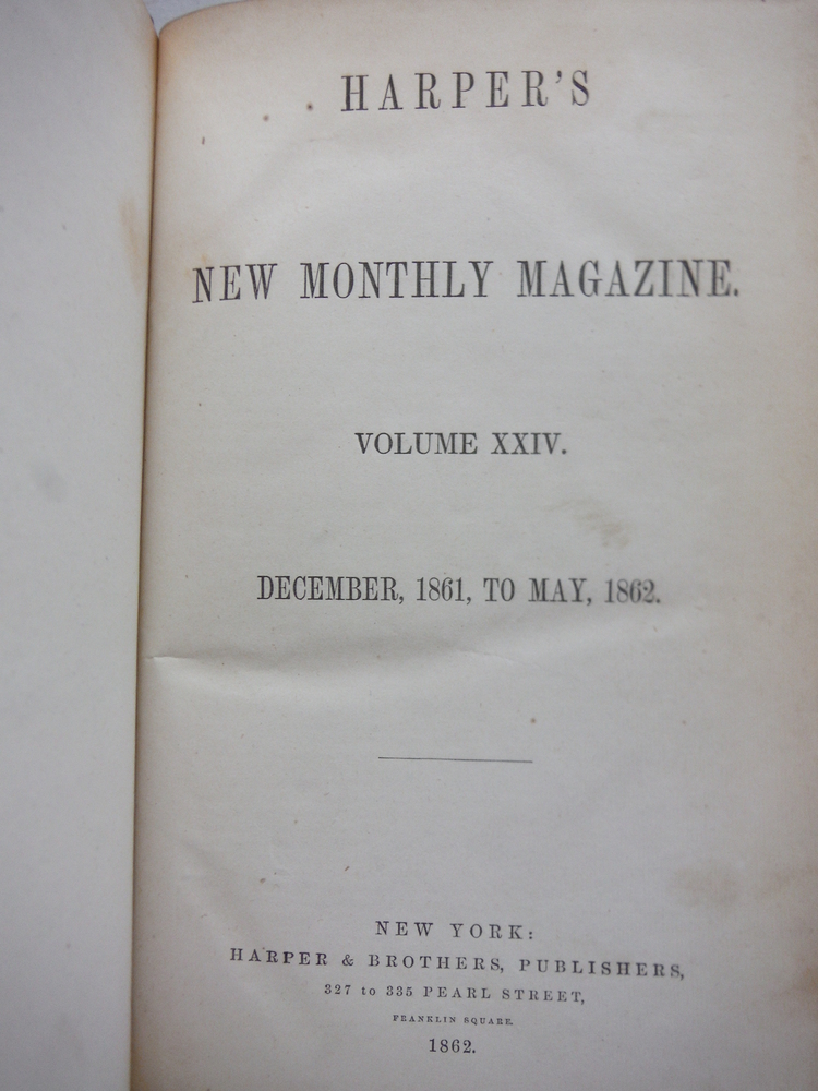 Image 1 of Harper's New Monthly Magazine Vol 24 Dec. 1861 to May 1862