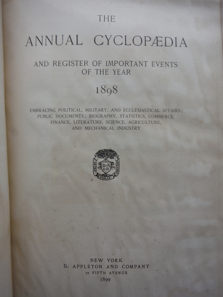 Image 1 of Appletons' Annual Cyclopaedia and Register of Important Events of the Year 1898