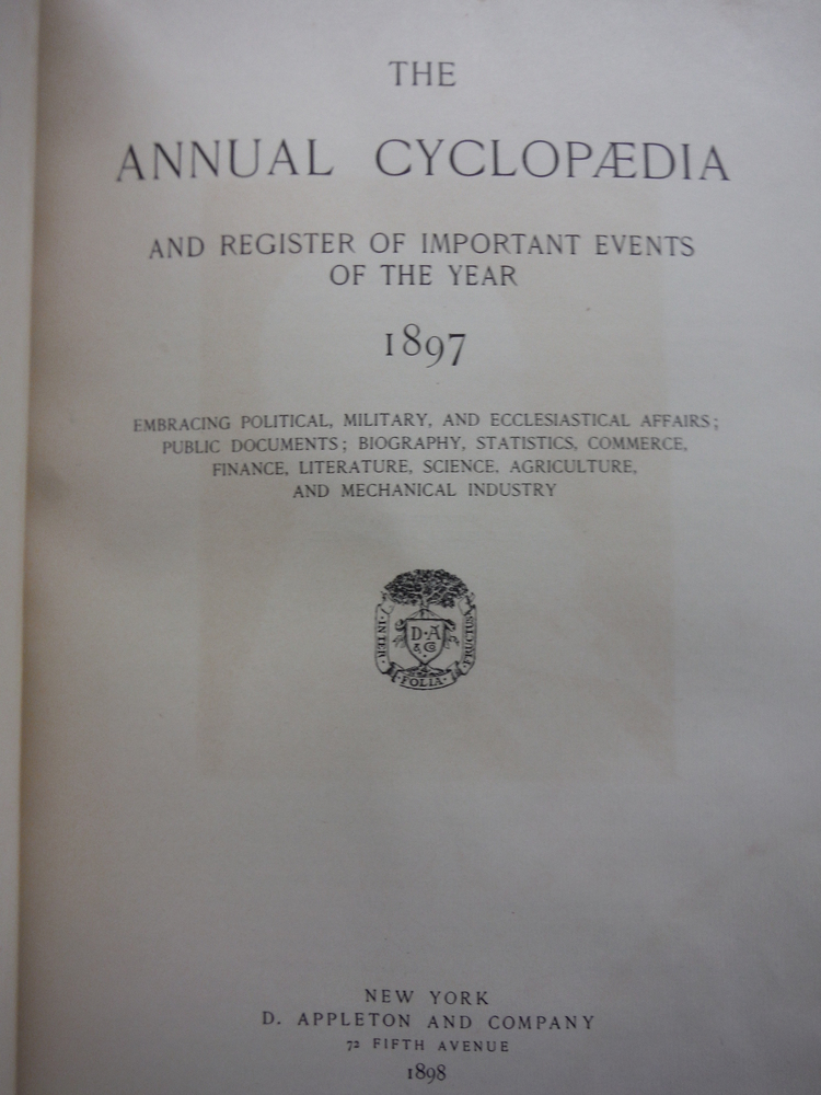 Image 1 of Appletons' Annual Cyclopaedia and Register of Important Events of the Year 1897